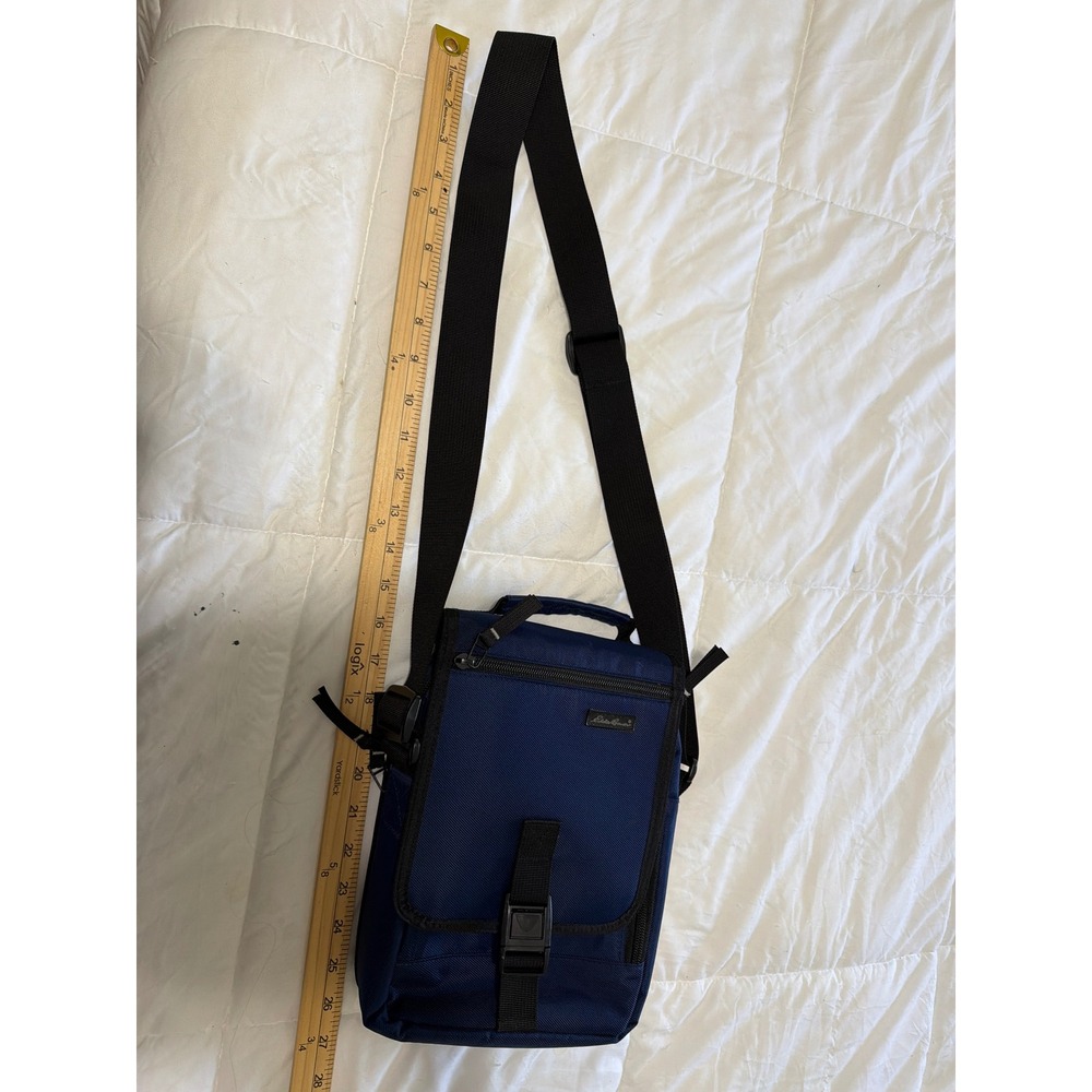 Eddie Bauer Navy Blue Nylon Crossbody Messenger Travel Bag Adjustable Gorpcore - Picture 8 of 10